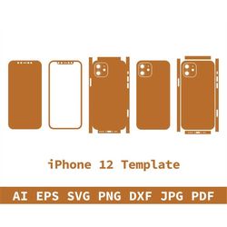 customize iphone 12 template - dxf, svg, eps, ai, pdf, apple silhouette, cricut formats, perfect for vinyl wrapping, cam