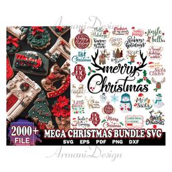 2000 Mega Christmas Bundle Svg, Christmas Svg, Merry Christmas Svg, Christmas Cut Files, Xmas Svg