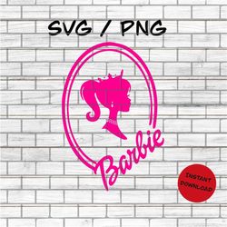 Babe, Birthday Girl Doll in Oval, SVG, PNG, Cut File, Iron on, Transfer, Sublimation Digital Instant Download
