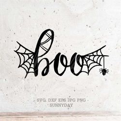 boo Svg,Halloween SVG,spooky Svg File DXF Silhouette Print Vinyl Cricut Cutting SVG T shirt Design Iron on Svg Dxf spide