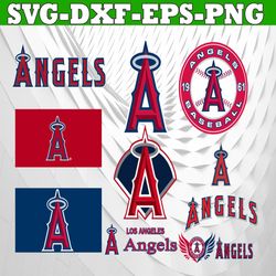 Bundle 9 Files Los Angeles Angels Baseball Team SVG, Angeles Angels svg, MLB Team  svg, MLB Svg, Png, Dxf, Eps, Jpg, Ins