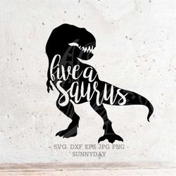 Five  A Saurus Svg File DXF Silhouette Print Vinyl Cricut Cutting SVG T shirt Design Five-a-Saurus Birthday svg,dinosaur