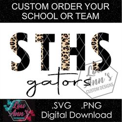 Custom Leopard School or Team .PNG .SVG Digital Download