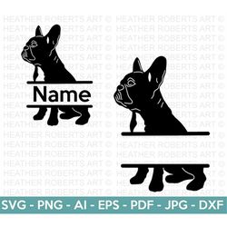 French Bulldog Split Monogram SVG, Dog Silhouette Svg, Bulldog Svg, Dog Breed Svg, Dog Svg, Dog Clipart Svg, Dog Lover S