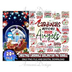 20 Designs Christmas Cardinals Sublimation Png Bundle, Christmas Png, Cardinals Png, Xmas Png, Christmas Cardinals Bundl