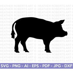 Pig Silhouette Svg, Pig svg,  Farm Animals SVG, Farmhouse Sign, Farmhouse Decor svg, Pig Clipart, Farming svg, Cut File