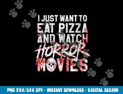 Funny Horror Movie Fan Gift - Halloween Pizza  png,sublimation copy