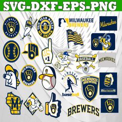 Bundle 21 Files Milwaukee Brewers Baseball Team SVG, Milwaukee Brewers SVG, MLB Team  svg, MLB Svg, Png, Dxf, Eps, Jpg,