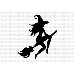 Witch SVG, Witch Flying Silhouette Clipart SVG, Wicked Witch Clipart, Flying Witch Svg, Commerical, Halloween SVG, Cut F