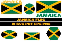 Jamaica Flag and Figure 6 SVG.PNG.PDF.EPS.AI Files Digital Download Sublimation