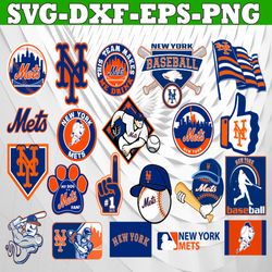 Bundle 21 Files New York Mets Baseball Team svg,  New York Mets Svg, MLB Team  svg, MLB Svg, Png, Dxf, Eps, Jpg, Instant