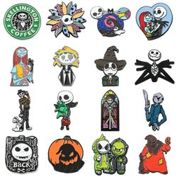 Anime the Nightmare Before Christmas Brooches Jack Skellington Metal Badges Halloween Accessories Enamel Pins