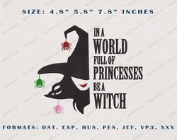 Horror Witch Embroidery File,, Witches Halloween Embroidery, Instant Download, Be A Witch Embroidery Machine Design