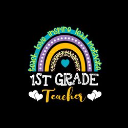 Back To School Shirt Svg 1st Grade Teacher Rainbow Vector, Cute Gift For Kindergarten Svg Diy Craft Svg File For Cricut,
