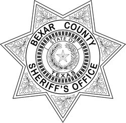 Bexar County Sheriffs office badge Texas vector file Black white vector outline or line art file