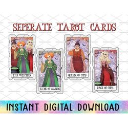 Bundle Happy Halloween Png, Trick Or Treat, Spooky Season Png, Halloween Witch, Tarot Card Png, Separate Tarot Cards, Wi