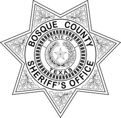 Bosque County Sheriffs office badge Texas vector file Black white vector outline or line art file