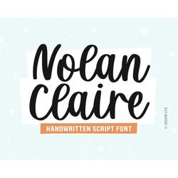 Nolan Claire, Script Font, Cursive Font, Cricut Font, Handwritten Font, Holiday Font, Font for Cricut -SentinentWalker