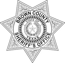 Brown County Sheriffs office badge Texas vector file Black white vector outline or line art file