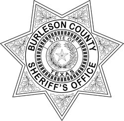 Burleson County Sheriffs office badge Texas vector file Black white vector outline or line art file