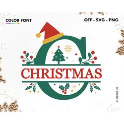 Christmas Monogram SVG Font, Christmas Split SVG, Christmas Split Alphabet Letters, Christmas Font svg Cricut, Christmas