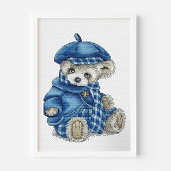 bear cross stitch pattern pdf, toy cross stitch, instant download, animal counted cross stitch, cute teddy bear