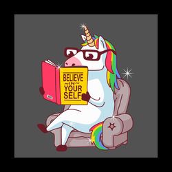 Believe In Yourself Unicorn Vector Gift For Librarian Svg, Shirt For Book Lover Svg Files For Cricut, Silhouette Sublima