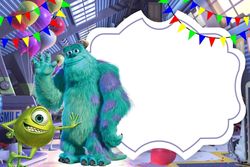 Invitation Template Monsters inc Png, Monsters University Clipart, Disney Png, Sully Png, Cute Boo Png, Instant download
