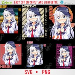 KanColle , Hibiki | Anime Bundle SVG Digital Download | Japanese SVG |Anime Silhouette SVG |Anime Character | Kawaii svg