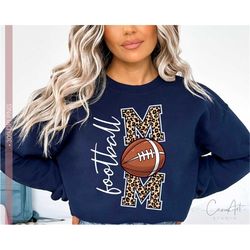 Football Mom Png, Football Mama Png for Sublimation Print Shirt Designs, Leopard Print, Transparent, Graphic, Game Day P