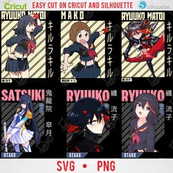 Kill a Kill | Anime Bundle SVG Digital Download | Japanese SVG |Anime Silhouette SVG |Anime Character | Kawaii svg