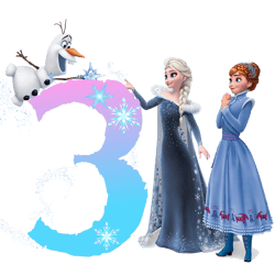 Birthday Number 3 Png, Frozen Png, Frozen Clipart, Disney princess Png, Olaf Png, Frozen Layered, Instant Download