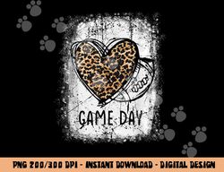 Game Day With Leopard Heart Football Lovers Mom Bleached png, sublimation copy
