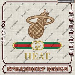 NBA Miami Heat Gucci Embroidery Design, NBA Embroidery Files, NBA Heat Embroidery, Machine Embroider