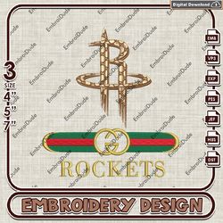 NBA Houston Rockets Gucci Embroidery Design, NBA Embroidery Files, NBA Rockets Embroidery, Machine Embroider