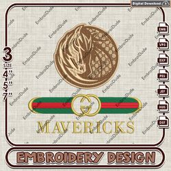 NBA Dallas Mavericks Gucci Embroidery Design, NBA Embroidery Files, NBA Mavericks Embroidery, Machine Embroider