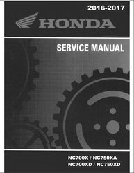Honda NC750XA  NC750XD 2016 - 2017 Service Manual - PDF