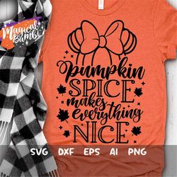 Pumpkin Spice Everything Nice Svg, Mouse Pumpkin Svg, Mouse Ears Svg, Thankful Grateful Svg, Fall Svg, Thanksgiving Svg,