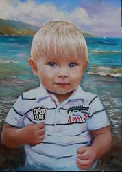 Custom Oil Painting Portrait From Photo,  Oil Portrait handmade, Portrait of kids,  Bithday gift