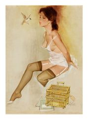 Vintage Pin Up Girl - Cross Stitch Pattern Counted Vintage PDF - 111-442