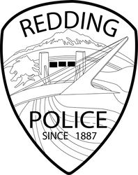 REDDING POLICE PATCH VECTOR FILE Black white vector outline or line art file