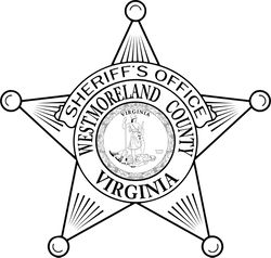 Westmoreland County VA Sheriff's Office Badge vector file Black white vector outline or line art file