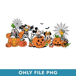 Mickey & Friends Pumpkin Halloween Png, Mickey Halloween Png, Disney Halloween Png, Instant Download