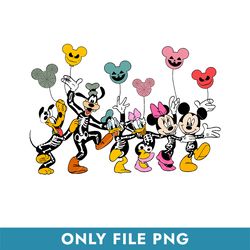 Mickey and  Friends Skellington Halloween Png, Mickey Halloween Png, Disney Halloween Png, Instant Download