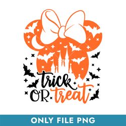 Trick Or Treat Minnie Head Halloween Png, Minnie Halloween Png, Disney Halloween Png, Instant Download