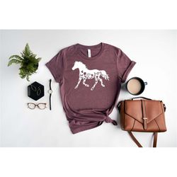 Floral Horse Shirt - Horse Lover Shirt - Floral Shirt - Gift For Her - Country Shirt - Gift For Horse Lovers - Animal Lo