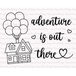 adventure is out there svg, adventure house svg, balloons svg, magical house svg, balloon house svg, family trip shirt s