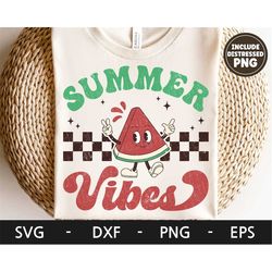Summer vibes svg, Beach Shirt svg, Vacation shirt svg, Watermelon svg, Kid Shirt Design, Retro svg, dxf, png, eps, svg f