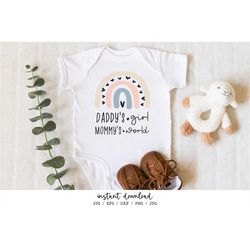 Daddy's Girl Mommy's World SVG, Cute Rainbow SVG, Newborn Digital Files for Silhouette, Cricut and Cutting Machine