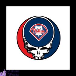 Philadelphia Phillies Shirt Svg Skull Philadelphia Phillies Baseball Vector, Gift For MLB Svg Diy Craft Svg File For Cri